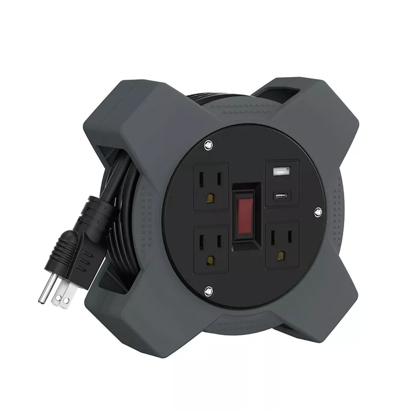 3 Çıkışlı Usb Plastik Kablo Makarası 20ft