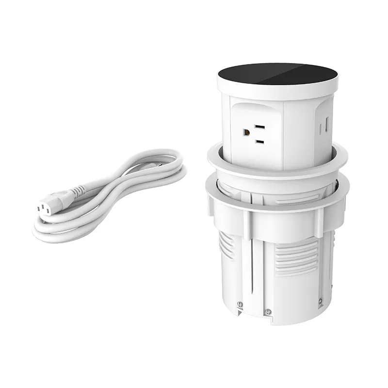 3 Outlets Usb Plastic Desk Inlet